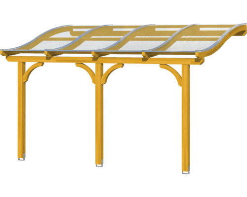 Carport en bois avec toit transparent