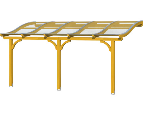 Carport en bois avec toit transparent