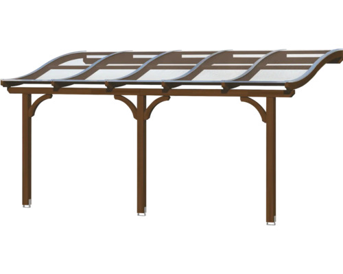 Abri de voiture en bois avec toit en polycarbonate