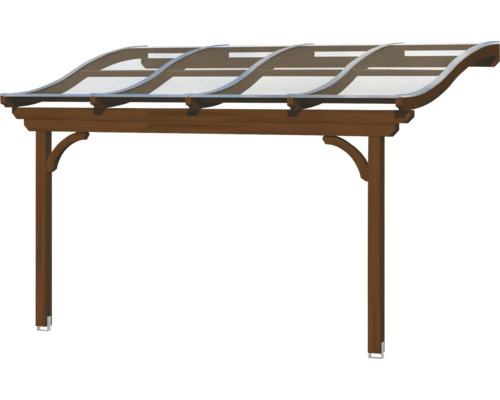 Carport en bois avec toit en polycarbonate