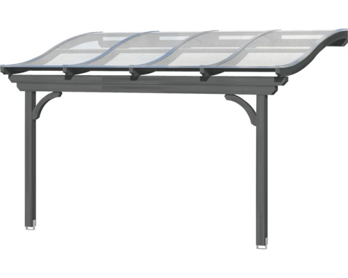 Auvent avec structure en acier et toit voûté