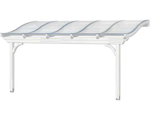 Auvent avec toit ondulé transparent