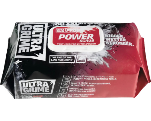 Lingettes nettoyantes UltraGrime Powerscrub 80 pièces