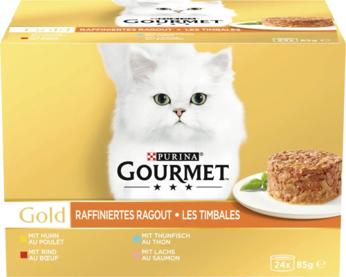 Gourmet Gold Ragout viande & poisson 24x85 g Purina Gourmet Gold aliments pour chats, ragoût raffiné, 24 fois 85 grammes