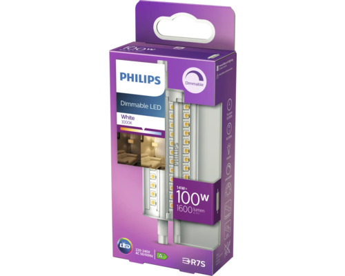 Philips Dimmable LED Leuchtmittel R7S, 14 Watt, 3000 Kelvin, Produktverpackung