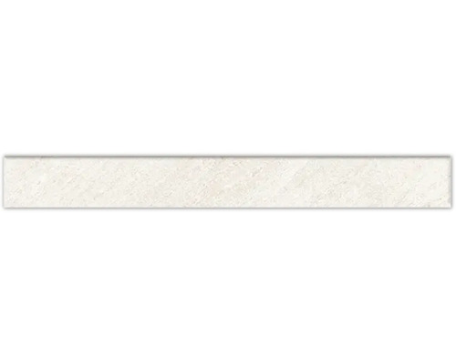 Carrelage de plinthe Discovery Glacier blanc 30x7 cm Carreau en céramique aspect pierre naturelle