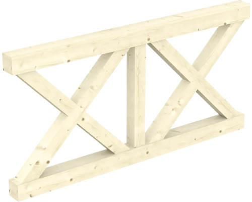 Balustrade croix de Saint-André SKAN HOLZ 170x84 cm bois lamellé-collé, nature Pan de bois pour la construction de maisons