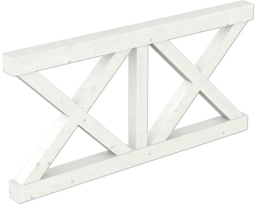 Poutre en bois blanche avec croix de Saint-André