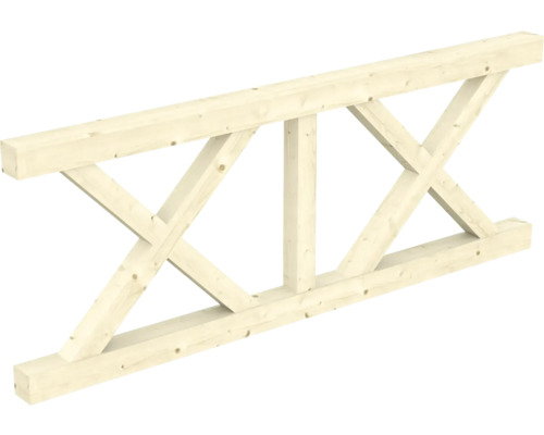 Balustrade croix de Saint-André SKAN HOLZ 220x84 cm bois lamellé-collé, nature Construction en bois pour le bâtiment