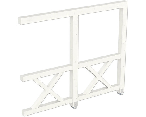 Élément de clôture en bois avec structure croisée