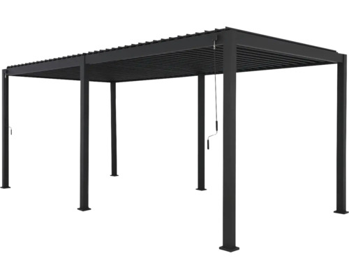 Pergola autoportante en métal avec toit à lamelles