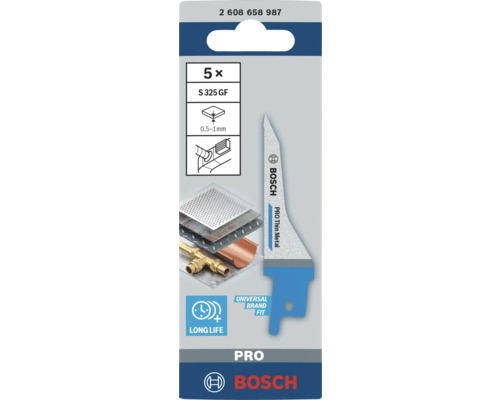Bosch S 325 GF Lame de scie sauteuse pour tôle fine, 5 pièces
