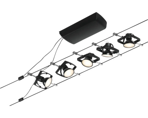 Schienensystem mit fünf Strahlern zur Deckenmontage