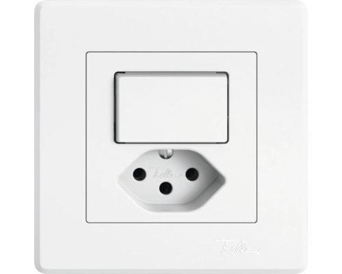 Petite combinaison encastrée EDIZIO.liv UP fermeture-ouverture 1L/1xT13 blanc Feller Interrupteur à bascule avec prise