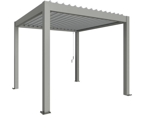 Pergola biohort 3x3 312 x 312 cm gris quartz-métallique/argent