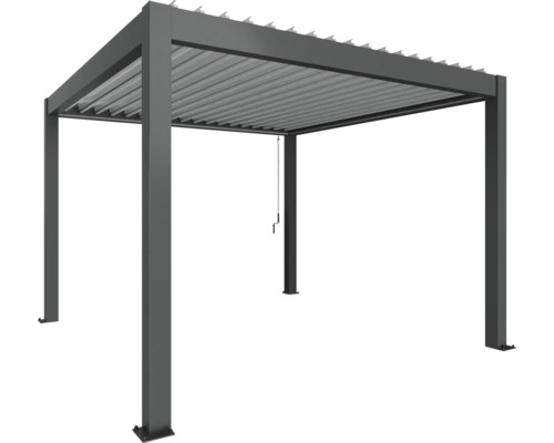 Pergola biohort 3,5x3,5 367,5 x 367,5 cm gris foncé métallique