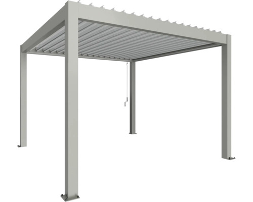 Pergola biohort 3,5x3,5 367,5 x 367,5 cm gris quartz-métallique/argent