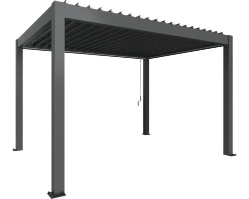 Pergola biohort 4x3 404,5 x 312 cm gris foncé métallique