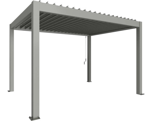 Pergola biohort 4x3 404,5 x 312 cm gris quartz métallique