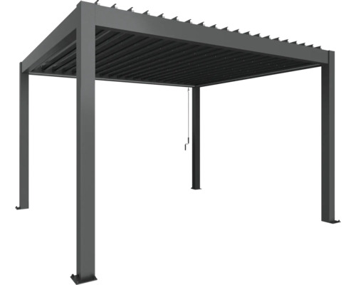 Pergola biohort 4x3,5 404,5 x 367,5 cm gris foncé métallique