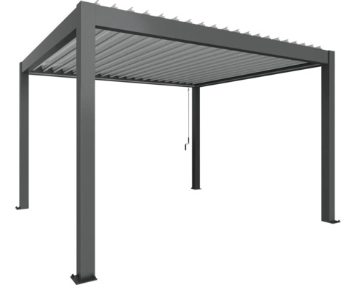 Pergola biohort 4x3,5 404,5 x 367,5 cm gris foncé métallique