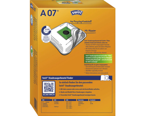 Swirl A07 Boîte de sacs d''aspirateur