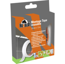 Ruban de montage Roxolid réutilisable, 24 mm x 1,5 m, emballage