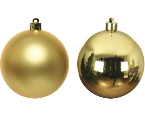 Deux boules de Noël dorées