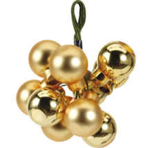 Grappe de boules de Noël dorées avec suspension