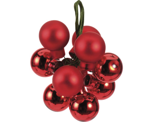 Boules de Noël rouges décoratives avec suspension