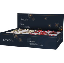 Set de boules de Noël Decoris en verre dans un emballage de vente
