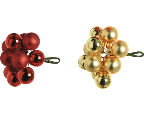 Boules de Noël décoratives en rouge et or