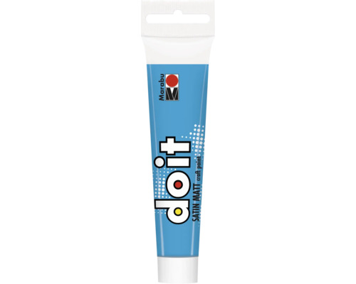 Peinture Marabu DO IT craft paint bleu azur 36 ml Tube de peinture pour loisirs créatifs, pour application ponctuelle, Logo Marabu