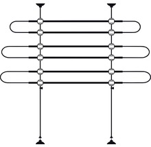 Bâti-support pour radiateur avec tuyaux de chauffage