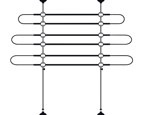 Bâti-support pour radiateur avec tuyaux de chauffage