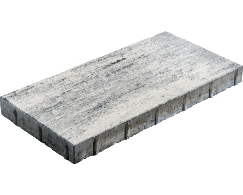 Beton Terrassenplatte Crescendo Trend weiss-anthrazit-melange 50 x 25 x 5 cm Rechteckiger Pflasterstein aus Beton