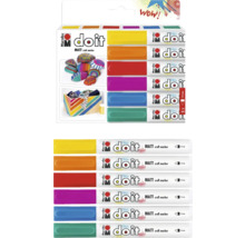 Marabu Do it Marker Set, sechs Stück, mit einer Strichstärke von circa 2 bis 3 Millimeter