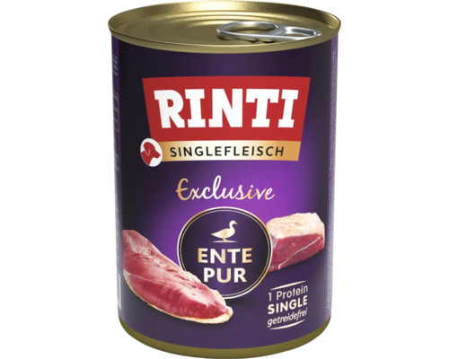 Rinti Singlefleisch Exclusive Aliment humide pour chien Canard Pur en conserve