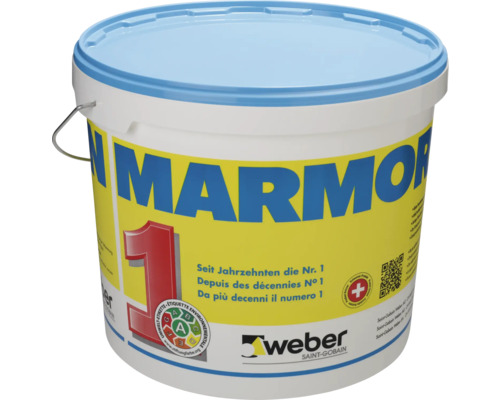 Crépi weber Marmoran intérieur granulométrie 0-1.5 mm blanc 15 kg