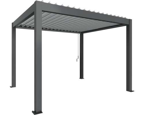 Pergola biohort 3 x 3,5 gris foncé métallique