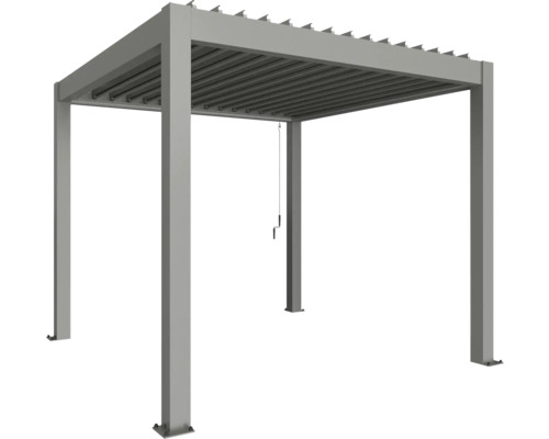 Pergola biohort 3 x 3,5 gris quartz métallique