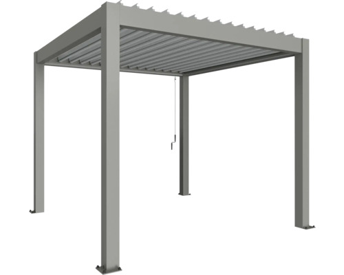 Pergola biohort 3 x 3,5 gris quartz métallique