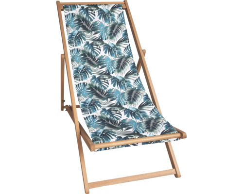 Chaise longue en bois avec motif de feuilles