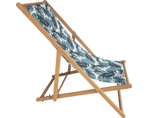 Chaise longue en bois avec motif de feuilles