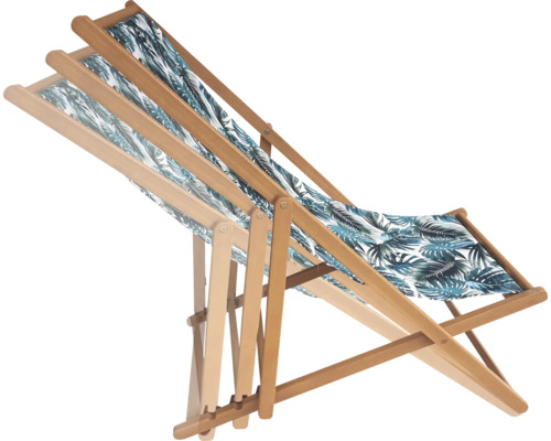 Chaise longue en bois avec motif de feuilles