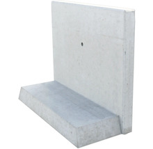 L-Stein Winkelstein Sichtbeton grau 100 x 5 x 80 cm Fusstiefe = 40 cm