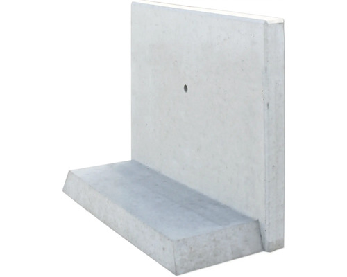 L-Stein Winkelstein Sichtbeton grau 100 x 5 x 60 cm Fusstiefe = 35 cm