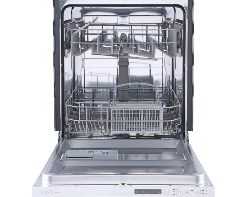 Offener Geschirrspüler mit Innenraum aus Metall