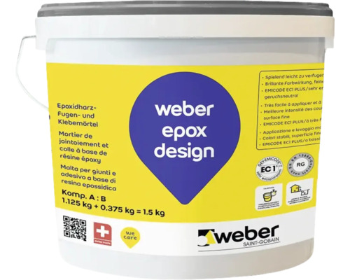 Weber mortier de jointoiement et colle à base de résine époxy gris argent 1,5 kg