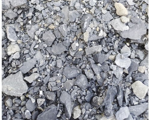 Nahaufnahme von Schottersteinen.